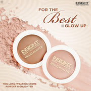 Insight Cosmetics Glitter Makeup Highlighter, 3.5 gm&Insight Non Transfer Lip Color, Matte Finish, 4ml (01 Joyfull)