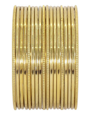 NMII Non-Precious Metal Base Metal with Cutting Pattern worked Glossy Finished Plain Bangle Set For Women and Girls