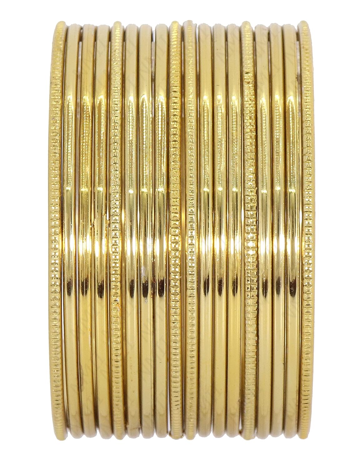 NMII Non-Precious Metal Base Metal with Cutting Pattern worked Glossy Finished Plain Bangle Set For Women and Girls