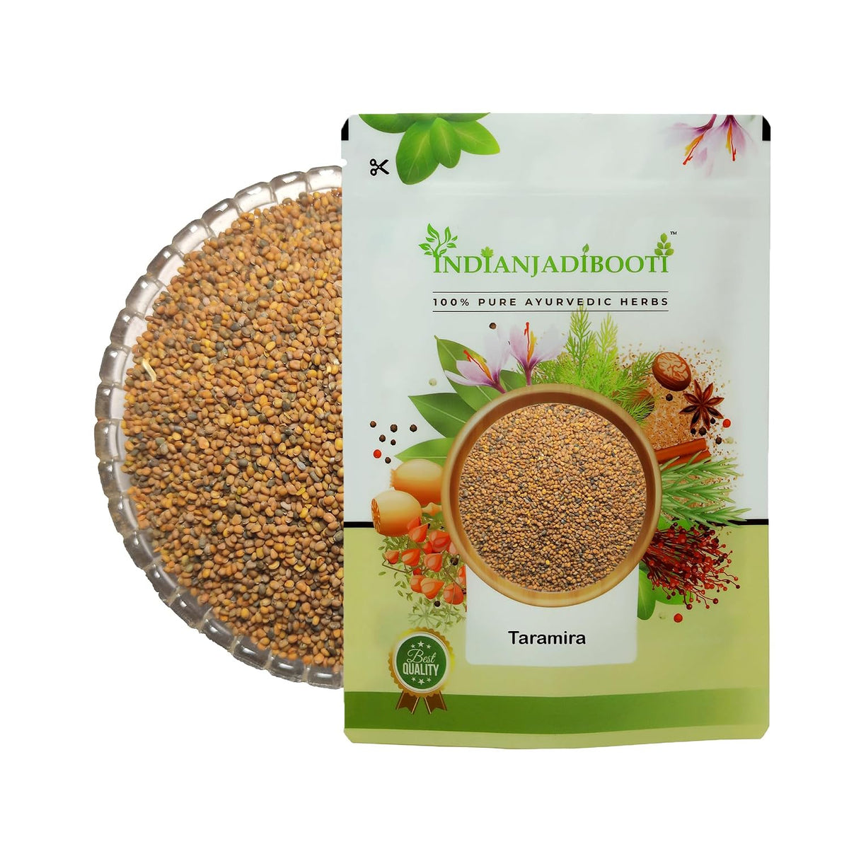 IndianJadiBooti Taramira Beej – Rocket Mustard Seeds (Eruca sativa/Arugula Oilseed) | 250 Grams (Pack Of 2)