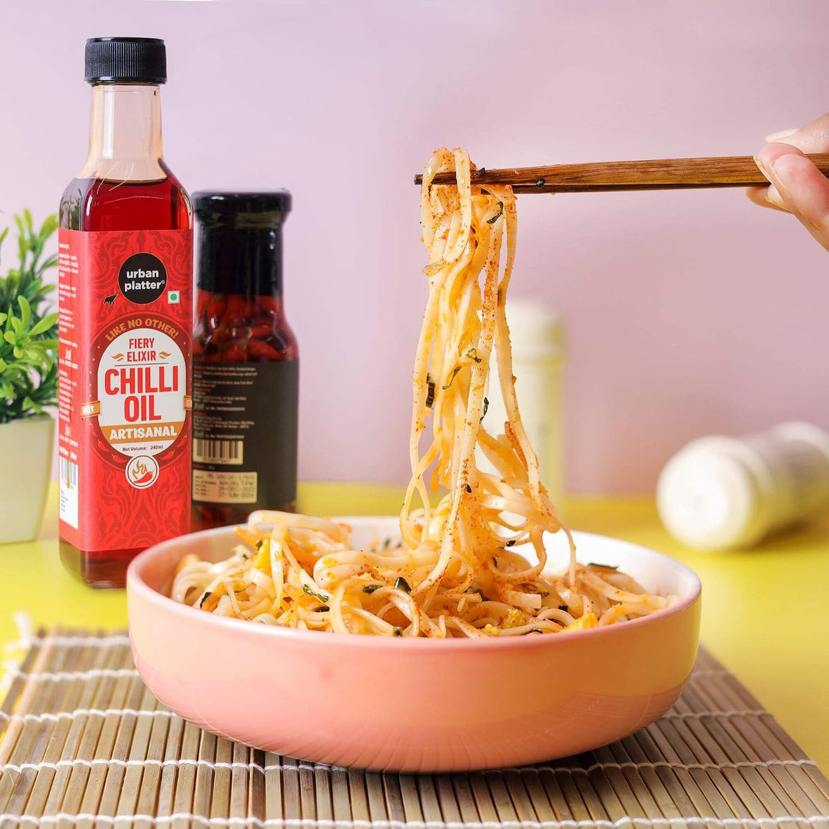 Urban Platter Chilli Oil, 240ml (Condiment, Hot and Spicy, Peppers and Spices Infused Oil, Add to pastas, Pizzas, Salads, soups)