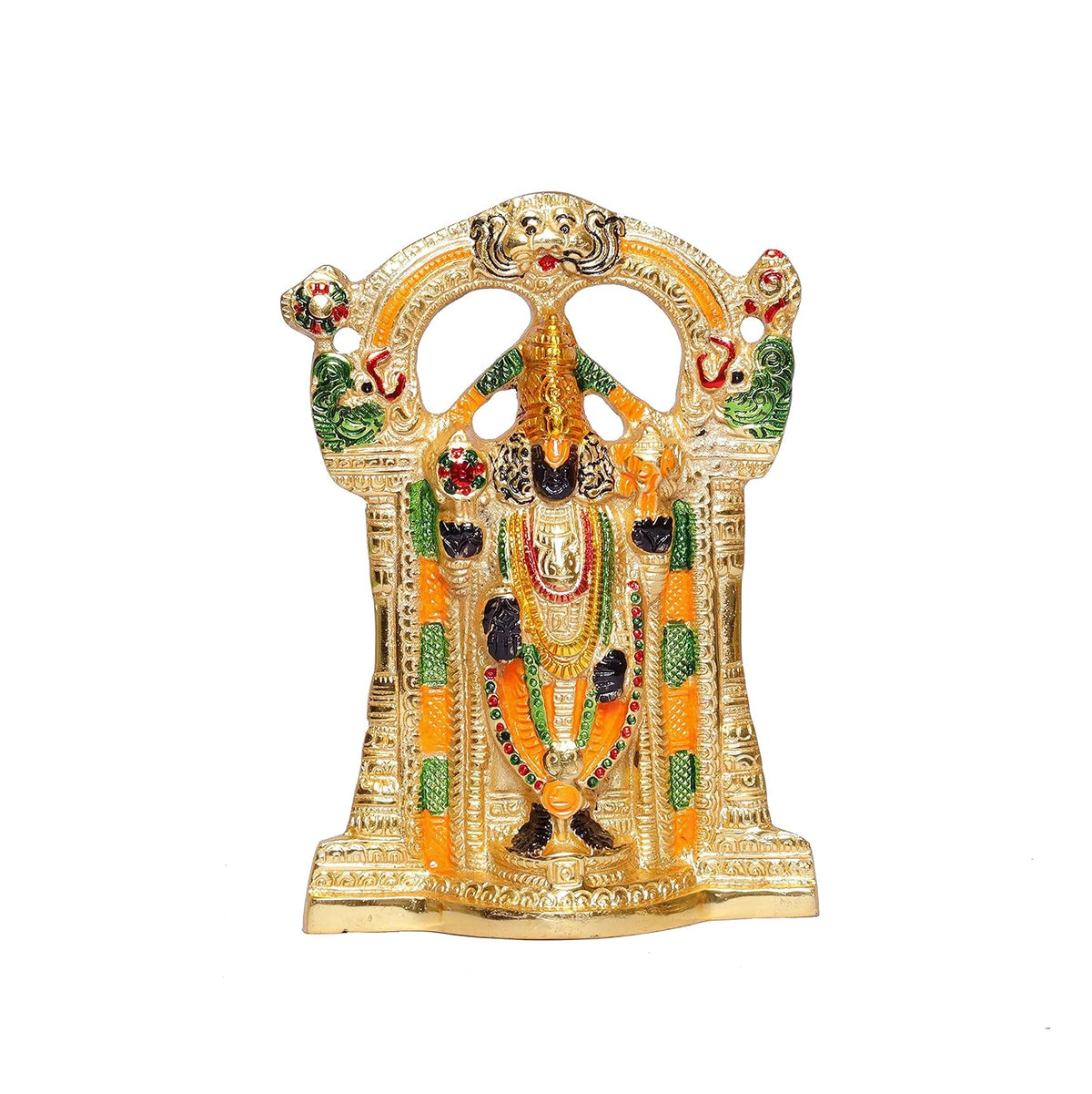 KridayKraft Tirupati Balaji Metal,Balaji Idol Statue for Pooja,Home,Office Walls Decor,Gift Your Relatives,Religious Idol Showpiece Decoratvie Statue for Corporate Gift Article