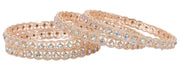 NMII Premium Metal with Zircon Gemstone Kada Bangles Set For Women and Girls | Fancy Women's Kada| Stylish Metal Bangles Set- Pack of 4