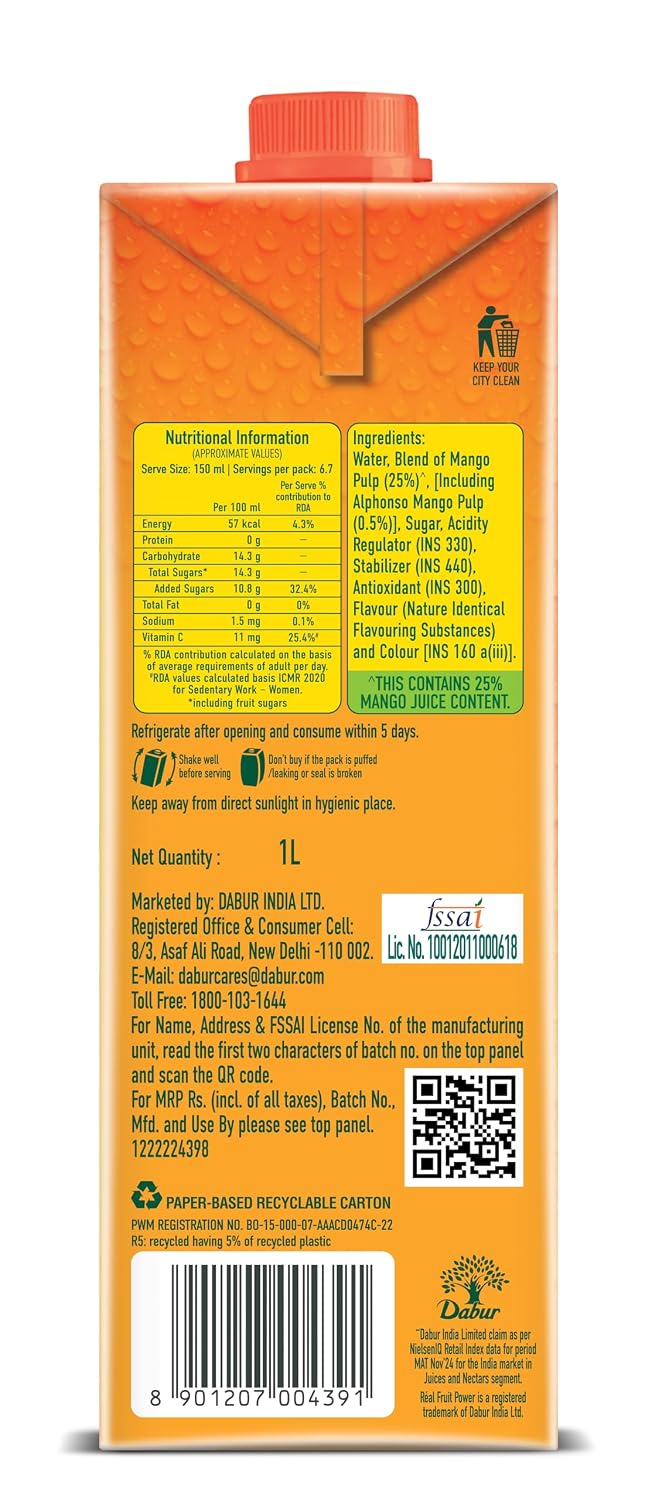 Dabur Real Fruit Power Mango - 1L