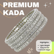 NMII Traditional Golden Metal Bangles Kada Set For Women & Girls with Zircon Stone | Diamond Bangles | Premium Bangles For Wedding, Party, Shadi, Function | Women's Fashion Jewellery- Set of 4