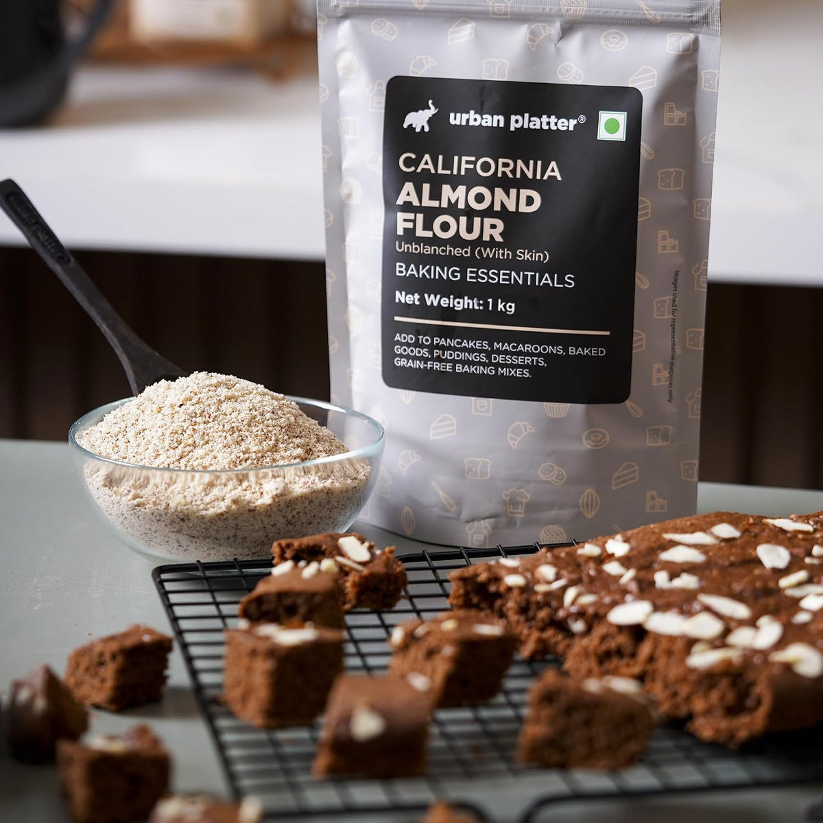 Urban Platter California Unblanched Almond Flour, 1kg (Naturally Gluten-free, Low-Carb, Ideal for Baking & Keto Recipes)