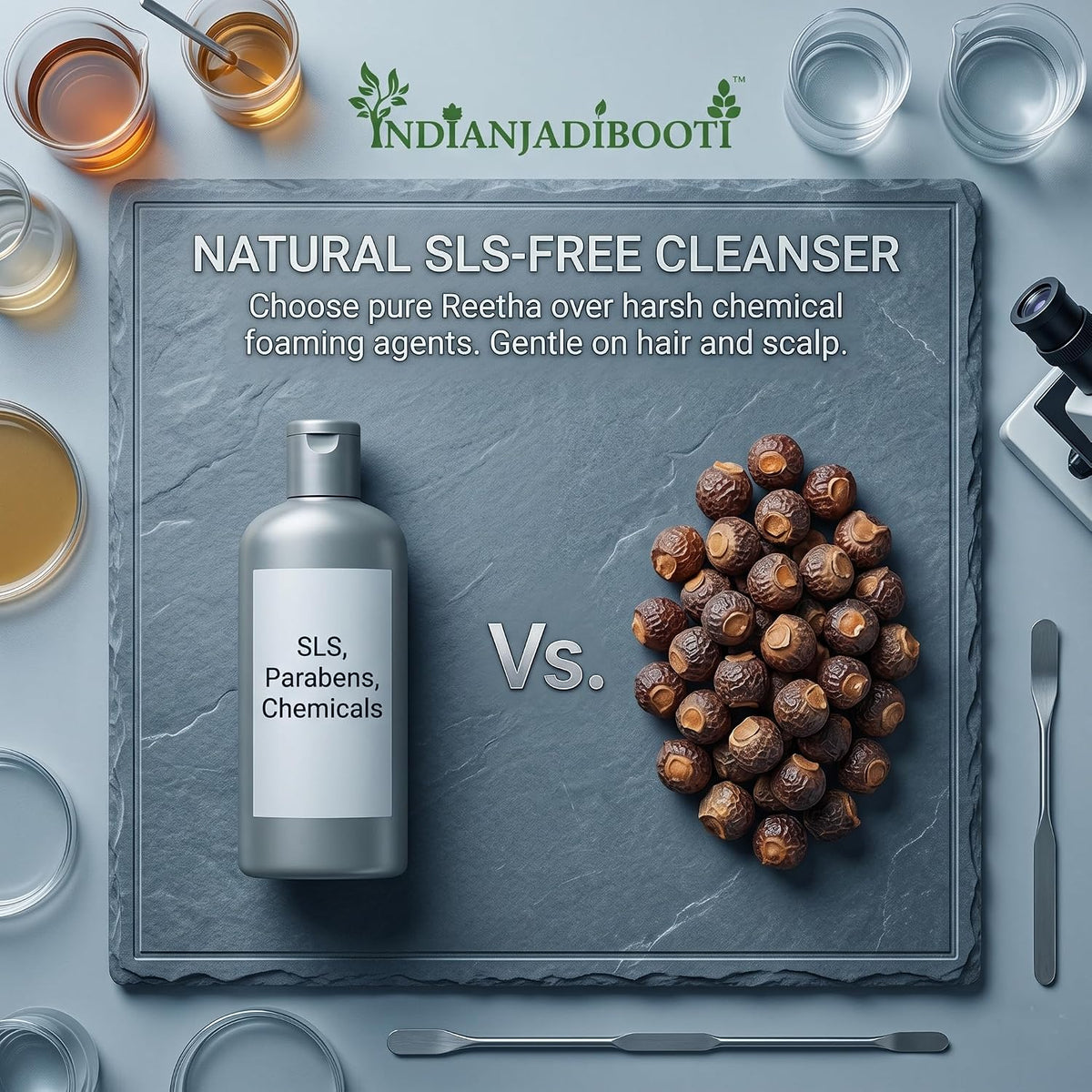 IndianJadiBooti Reetha Whole | Soapnut (Aritha) | Sapindus Mukorossi | Natural SLS-Free Hair Cleanser, Shampoo & Conditioner | Organic Laundry Alternative | Dried & Raw | (100 Grams)