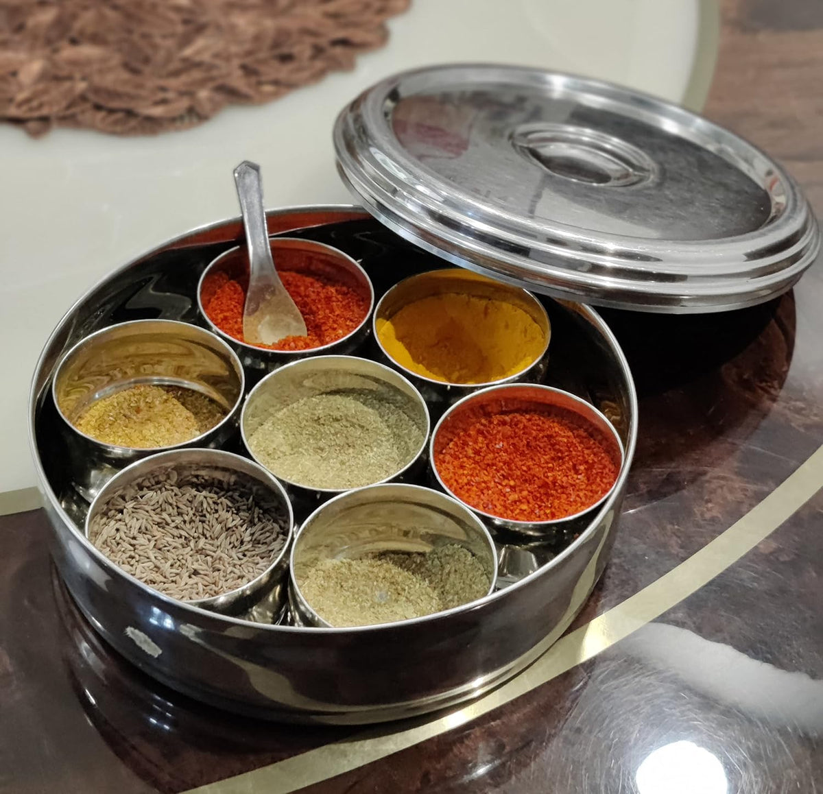 Parage 12 Pieces Stainless Steel Small Spoons for Container/Spice Jars | Masala Spoons | Small Spoon for Spices | Spoon Set | 12 mini | Length 9 cm | Silver