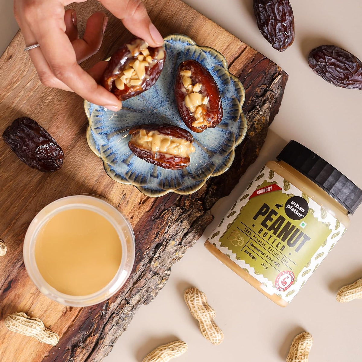 Urban Platter Crunchy Peanut Butter, 250g (Bold Roasted Flavour | Crunchy Texture | Single Ingredient | Keto-Friendly)