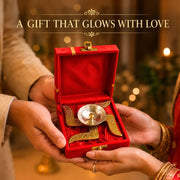 DSH Brass Diya Brass Swastik Diya Oil Diya with Velvet Box for Diwali,Temple,Office Puja and Return Gift.(DYA-SWASTIK)