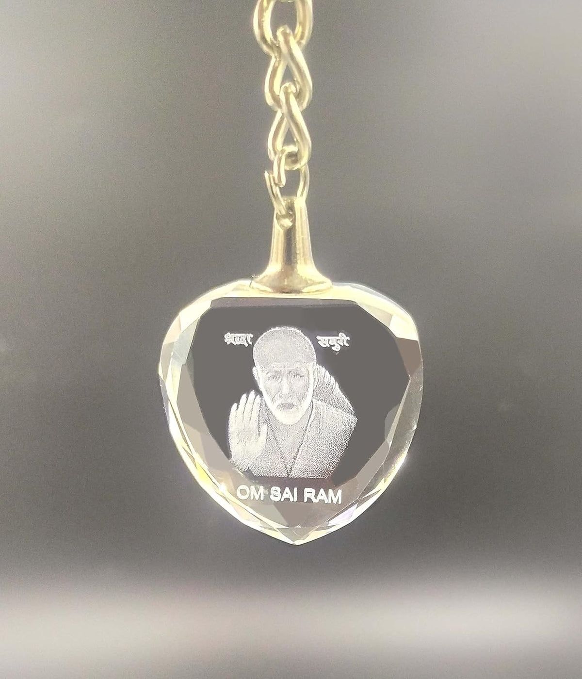 SHINDE EXPORTS Shirdi Saibaba Crystal Key Chain for car Bike and Home
