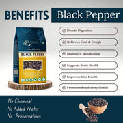 BrijBooti Black Pepper 400 Gm - Kali Mirch - Black Mirch Whole - Black Pepper Whole - Peppercorn - Kali Mirch Sabut