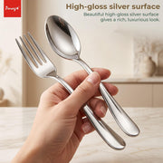 Parage Tiara Stainless Steel Spoon Fork Set of 12, 6 Dinner Spoons 6 Dinner Forks with 2mm Thickness Heavy Gauge Cutlery Set, Mirror Finish Tableware for Home Kitchen Dining