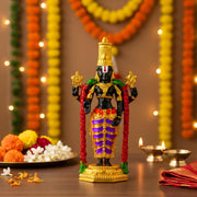 YaaNatural Yaa Catchy Lord Balaji Double-Sided Idol for Car Dashboard & Home Decor Gold Finish Venkateswara Face Statue | Spiritual Gift, Pooja & Office Idol (Thirupathi Colour Balaji)