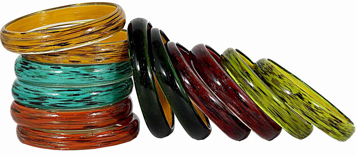 NMII Beautiful Matte Finish Transparent Multicolor Glass Kada for Women & Girls on Different Occasions