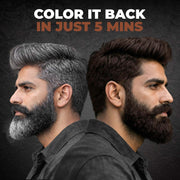 BEARDO Beard & Hair Shampoo Color | Natural Brown | 100% Grey Coverage | 5 Minute Hair Colour | Ammonia Free | With Natural Actives | No Stain Beard Colour | 20ml X 5
