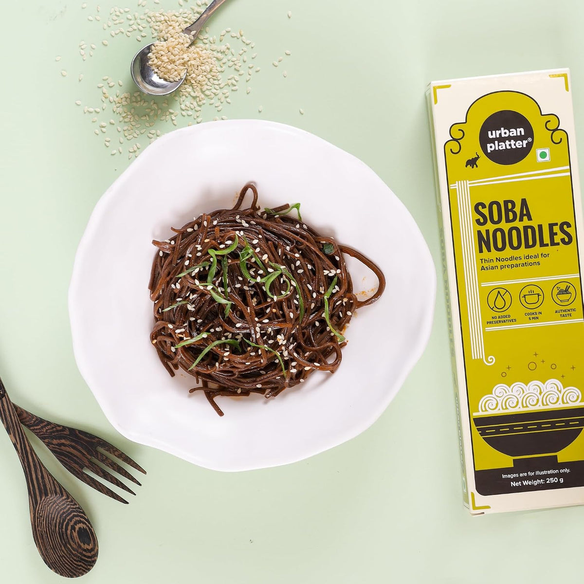 Urban Platter Soba Noodles, 250g (Thin Buckwheat Noodles, Ideal for Asian Preparations, No Added Preservatives) (Pack of 3)