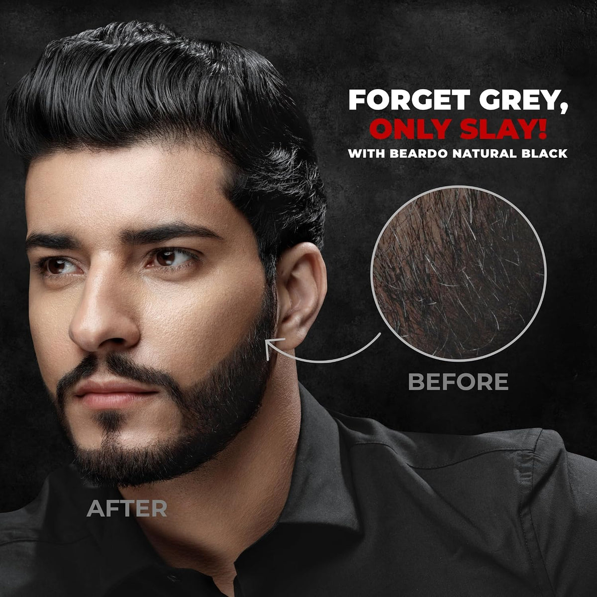 Beardo Beard Color For Men - Natural Black, 60ml | Long Lasting | No Ammonia | Easy to apply, No Stain Beard Hair Colour for men | Skin Friendly Hair dye