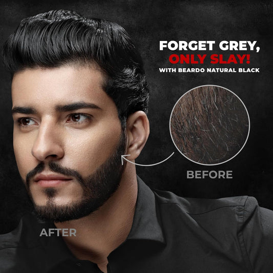 Beardo Beard Color For Men - Natural Black, 60ml | Long Lasting | No Ammonia | Easy to apply, No Stain Beard Hair Colour for men | Skin Friendly Hair dye