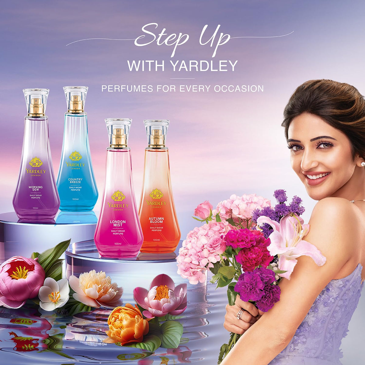Yardley London Country Breeze Perfume Spray Floral Fruity Scent| 90% Naturally Derived| Verbena & Tulips Perfume For Women| 100Ml