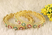 NMII Traditional Kundan Stone Work Metal Bangles For Women & Girls | Mirror Bangles | Bangles For Women Wedding, Party, Festival, Function | Women's Fashion Jewellery
