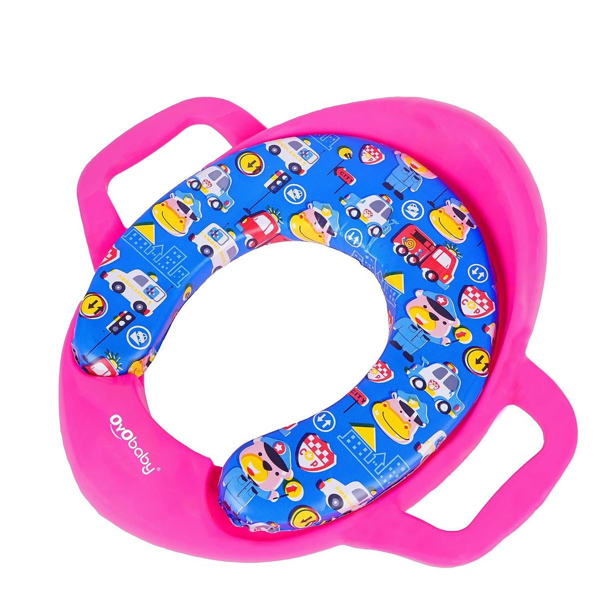 OYO BABY Cushioned Baby Potty Training Seat | Portable Toilet Seat for Child 1 + Years | Soft & Comfortable Potty Seat with Handles | Easy to Clean | Toddler Toilet Seat