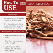 Brijbooti Organic Manjistha (100 gm) | Rubia Cordifolia | Manjishtha Root | Manjishta | Manjishta | Manjista