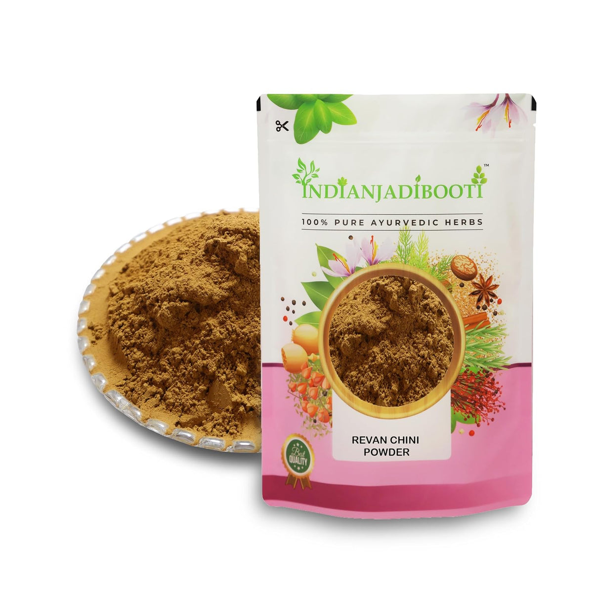 IndianJadiBooti Revand Chini Powder (Himalayan Rhubarb) | 400g Pack Of 2 (Total 800g) | Rheum Emodi Root | Archu/Rewand Chini | Natural Digestive Support & Traditional Tooth Powder Ingredient