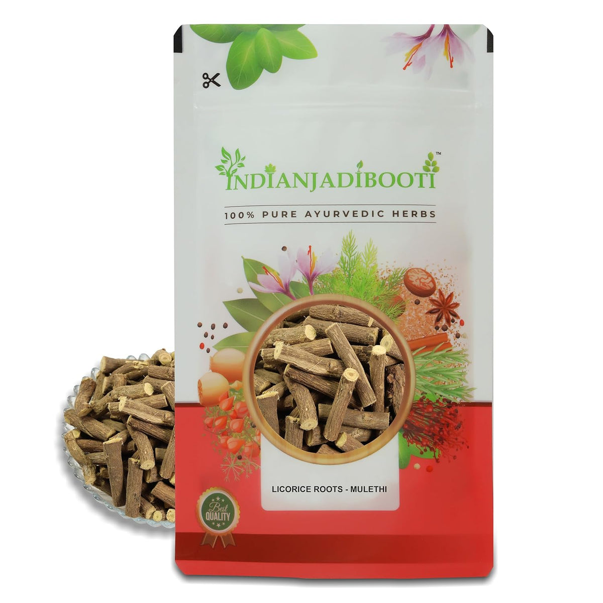IndianJadiBooti Mulethi Stick – Licorice Root | Supports respiratory health and digestion | 100 Grams Pack | Pack Of 2