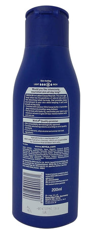 Nivea Cocoa Nourish Body Lotion - Cocoa Butter and Coconut Oil, 200ml Bottle