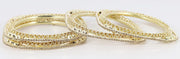NMII Traditional Golden Metal with Zircon Stone & Pearls Moti Beads Work Kada Bangles Set For Women & Girls | Designer Women's Bangles Latest | Metal Bangles | Bridal Wedding Bangles-Set of 4