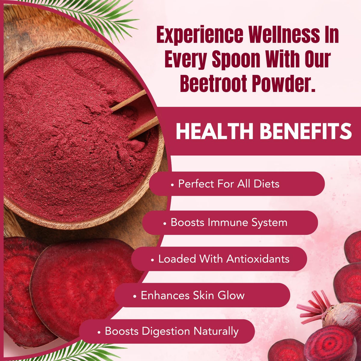 Bliss of Earth 2x500Gm Beetroot Powder natural Spray Dried (pack of 2)