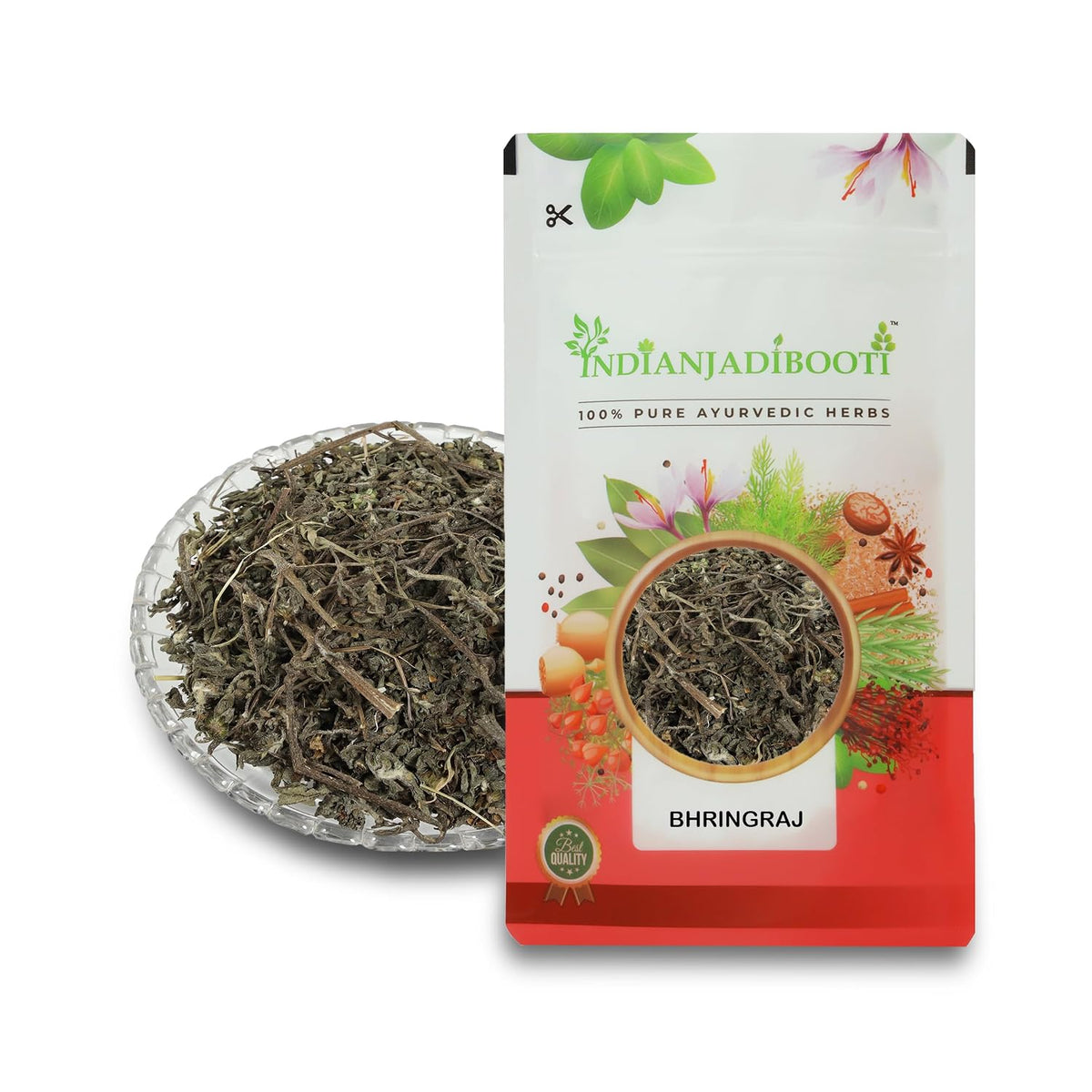 IndianJadiBooti Pure Bhringraj Dry (Whole Herb) | Raw Eclipta Alba for DIY Hair Oil Infusions, Scalp Nourishment & Hepatic Vitality