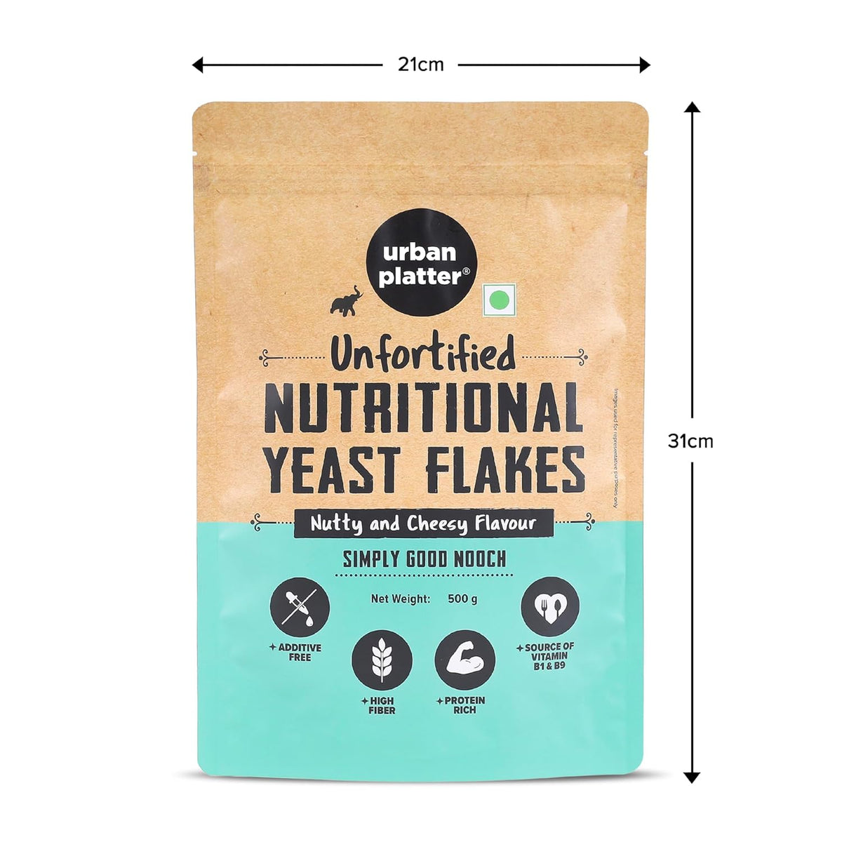 Urban Platter Unfortified Nutritional Yeast Flakes, 500 g (Plant Based | Nutty and Cheesy | Nooch)