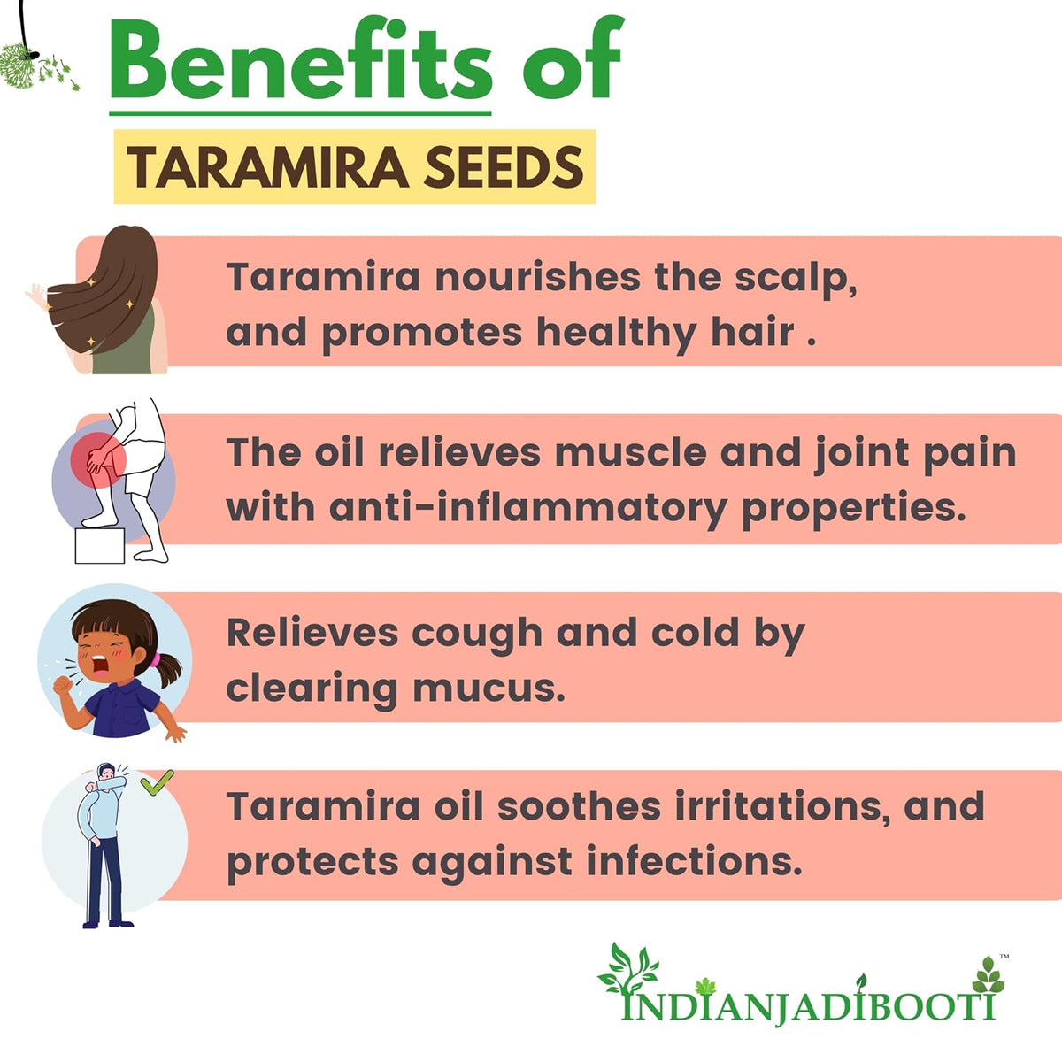 IndianJadiBooti Taramira Seeds - Jamba Beej - Eruca Sativa (Rocket Mustard) - Natural Spice for Pickles (Achar) & Hair Oil Extraction - 100g
