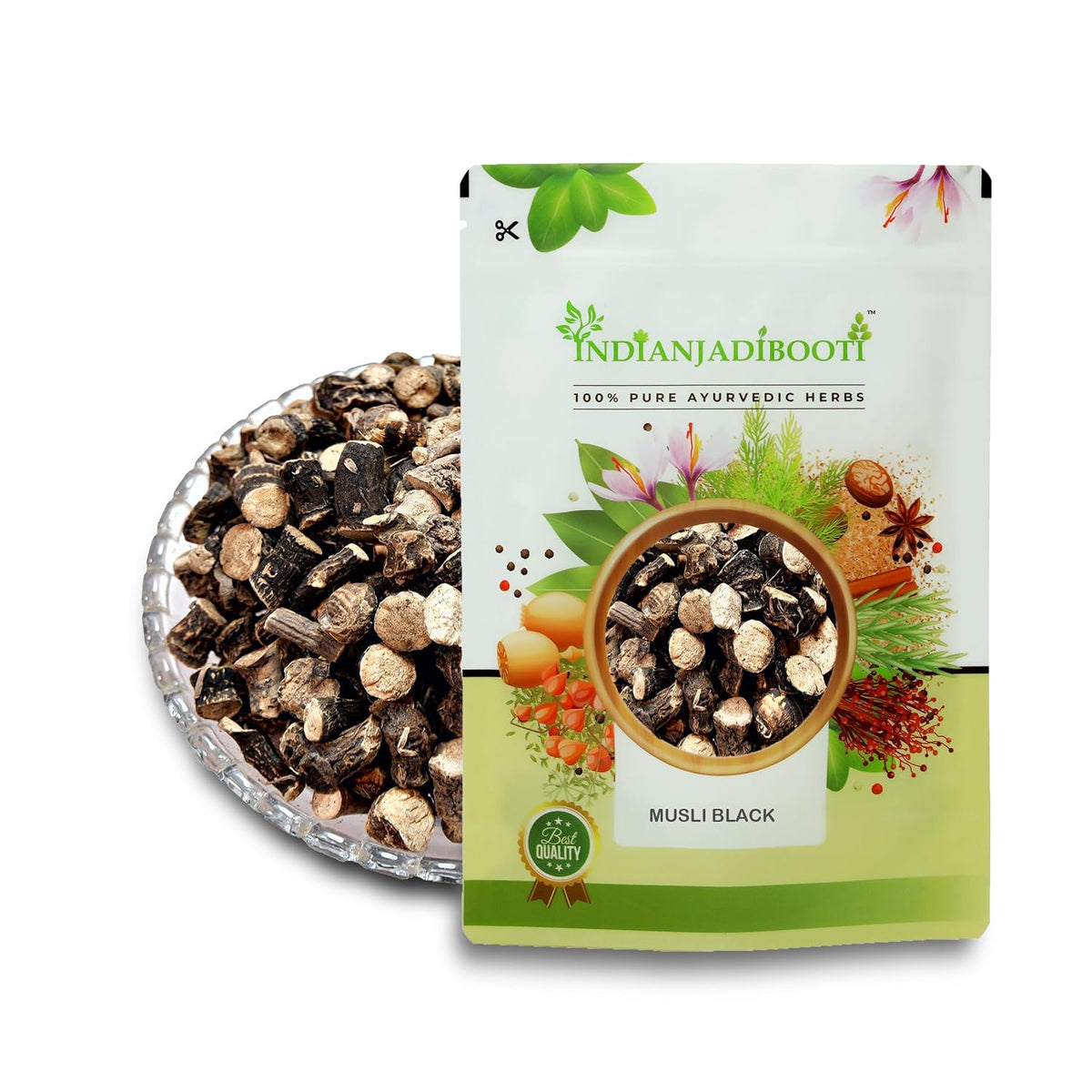 IndianJadiBooti Black Musli, 250 Grams Pack | Pack Of 3