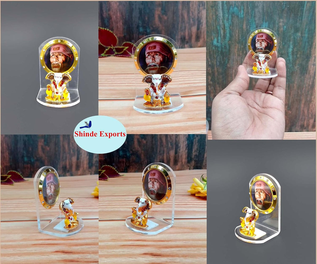 Shinde Exports Shirdi Sai Baba car dashboard idol statue for gifts home (DESIGN 14)
