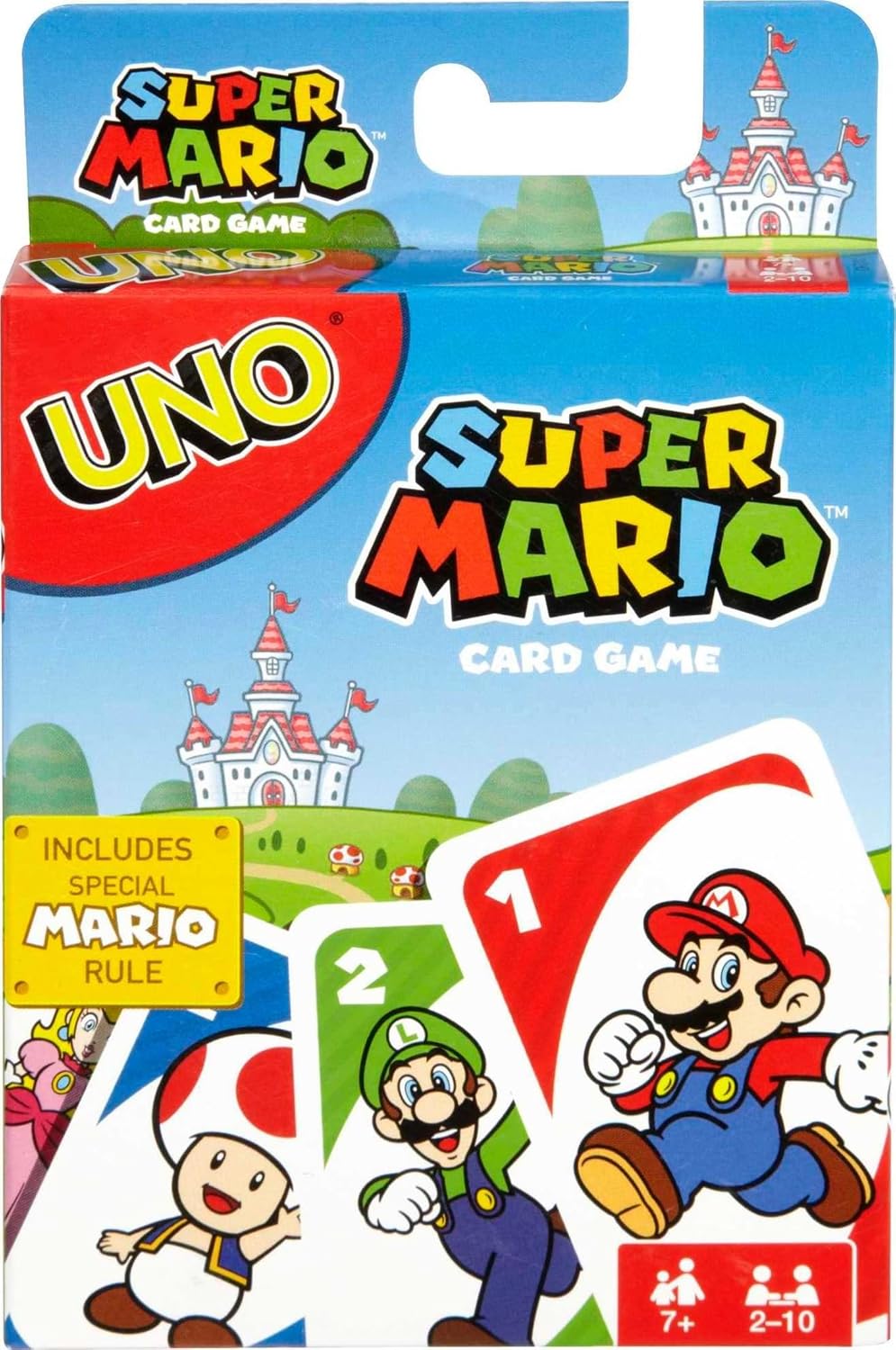 Mattel Games UNO Super Mario Card Game Animated Character Themed Collector Deck 112 Cards with Character Images, for Kids Ages 7 Years Old & Up,multicolor