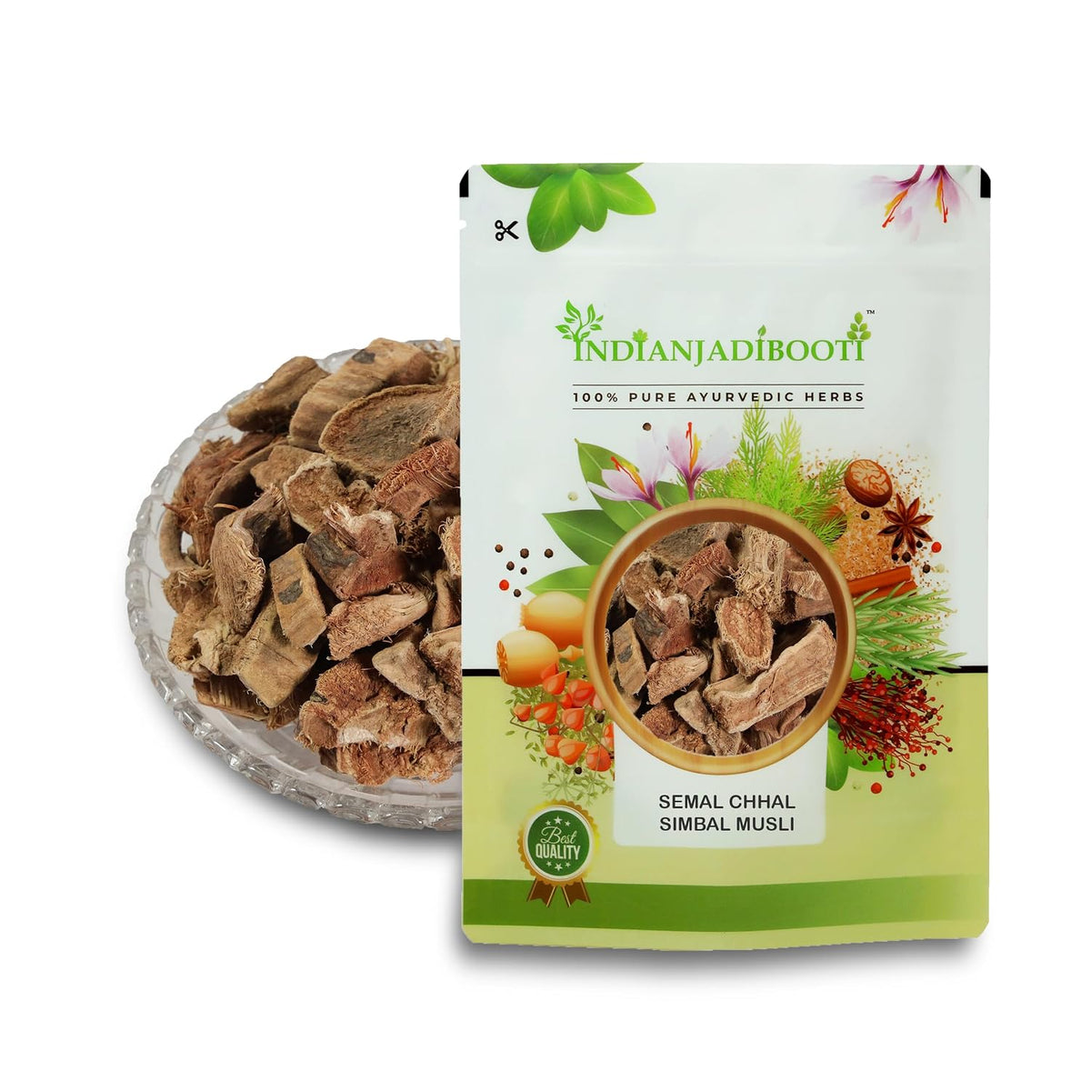 IndianJadiBooti Authentic Semal Musli | Pure Raw Silk Cotton Tree Roots for Natural Wellness & Strength | Traditional Herbal Superfood, 250 Grams Pack | Pack Of 2