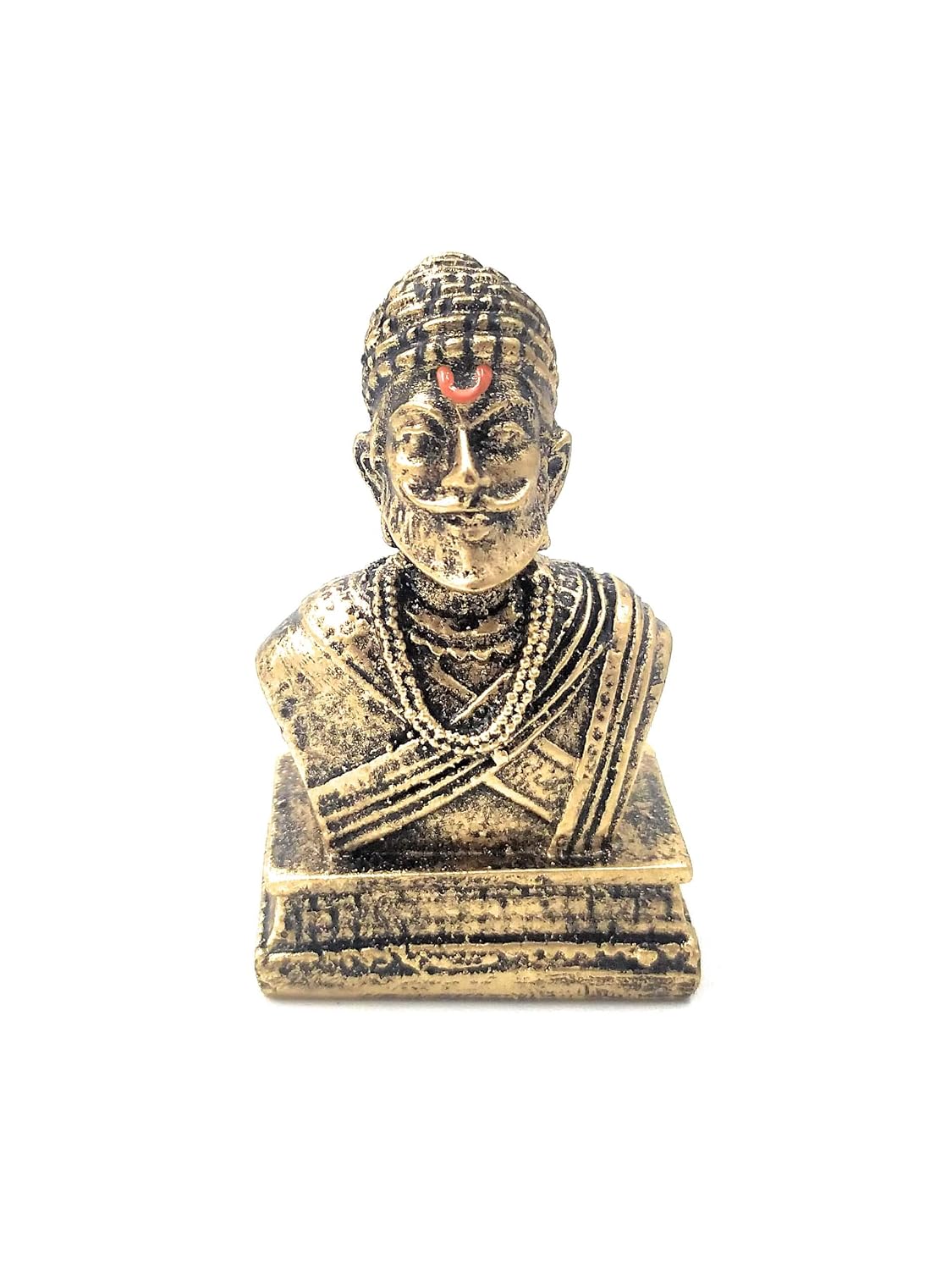 SHINDE EXPORTS Chatrapati Shivaji Maharaj Statue murti Idol for car Dashboard (Golden)