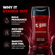 Beardo Godfather Body Wash for Men, 200ml | Powerful and Energising Bodywash for Men | Luxurious Lather and Refreshing Shower Gel | Goodness of Licorice Extract for Long Lasting Fragrance