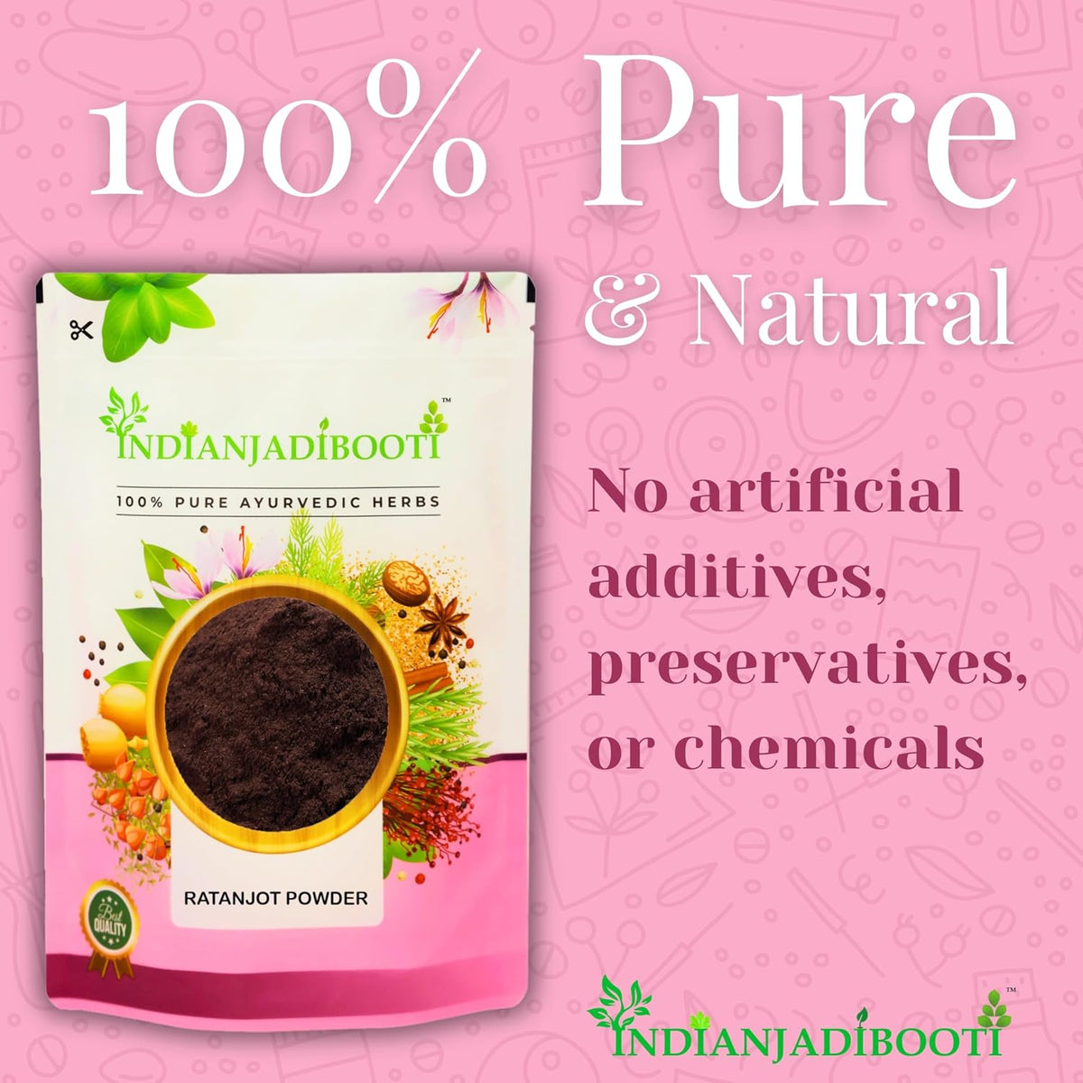 IndianJadiBooti Pure Ratanjot Whole Roots (Alkanet) | Raw Botanical for Traditional Hair Oiling, Natural Color Infusions & Artisan Beauty Crafting (100 Grams)