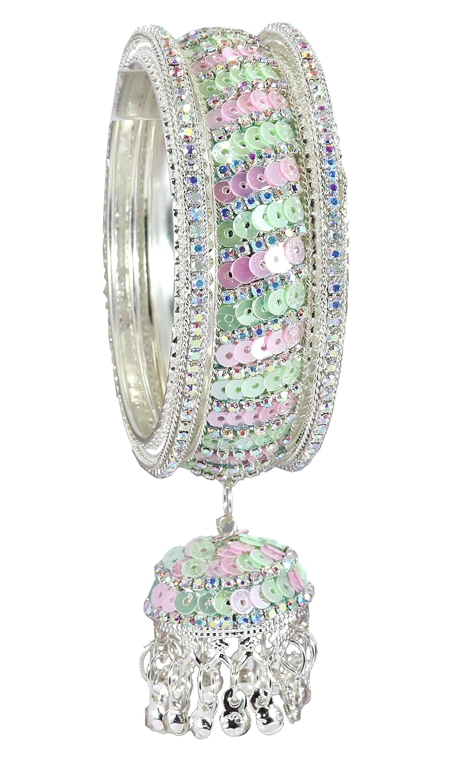 NMII Ethnic Wear Bangles Gold-Tone Alloy with Musical Ghungroo Charms | Women Fashionable Jewelry | Designer Bracelet Bangles For Girls | Viral Kashmiri Chudiya for Weddings, Festivals & Parties