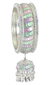 NMII Ethnic Wear Bangles Gold-Tone Alloy with Musical Ghungroo Charms | Women Fashionable Jewelry | Designer Bracelet Bangles For Girls | Viral Kashmiri Chudiya for Weddings, Festivals & Parties