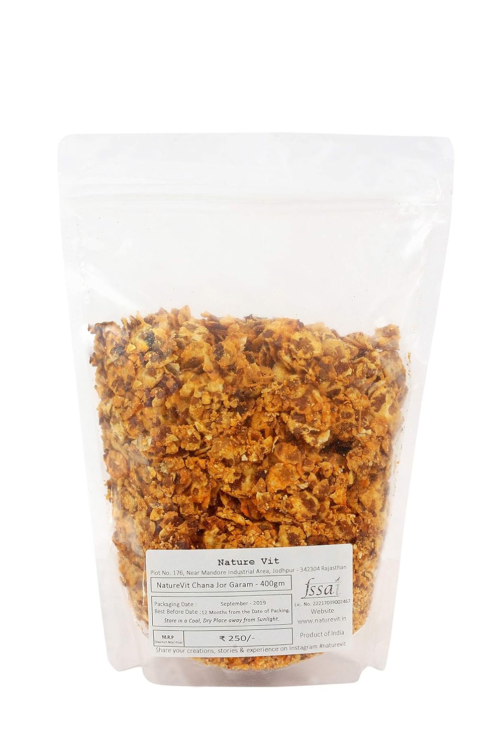 Nature Vit Roasted Chana Jor Garam,800Gm [Low Fat Snacks]