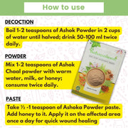 IndianJadiBooti Pure Ashok Chhal Powder (Ashoka Bark Churna) | Saraca Asoca | Traditional Ayurvedic Botanical for Women's Wellness, Feminine Harmony & Systemic Cooling 100 Grams Pack