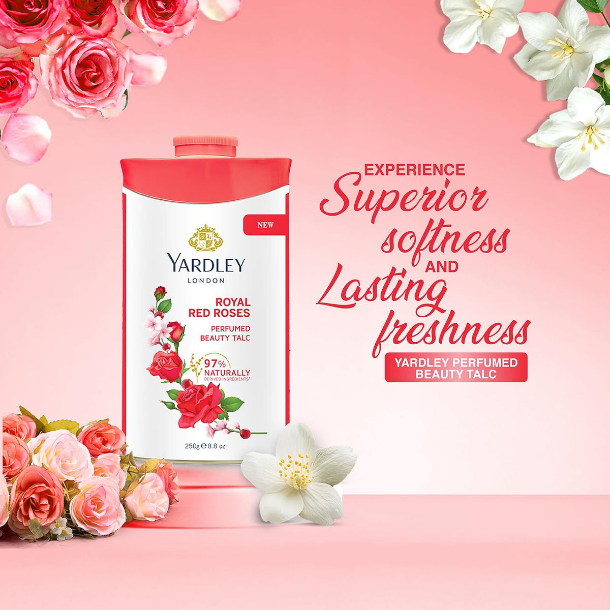 Yardley London Royal Red Rose Talc for Women, 250g
