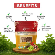 Brijbooti Pure Amla Reetha Shikakai Bhringraj Hibiscus Powder for Hair | Natural Herbal Hair Care Powder | 250g