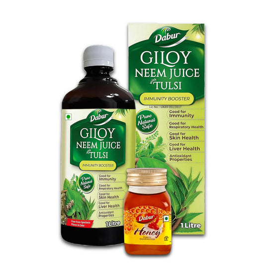 Dabur Giloy Neem Tulsi Juice and Honey, Immunity Booster Combo