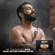 Beardo De-Tan 2-in-1 Scrub Bathing Bar for Men (75g X 3) | Dual Action Cleansing & Exfoliation | Niacinamide, Kojic Acid, Glycolic Acid & Coffee Extracts | Helps Remove Tan, Dirt & Dead Skin